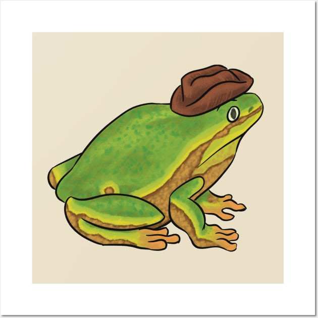 Cowboy Hat Frog Wall Art by danyellysdoodles